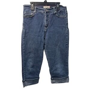 Levis 512 Perfectly Shaping Capri Jeans Dark Wash Cuffed Blue Denim 12P